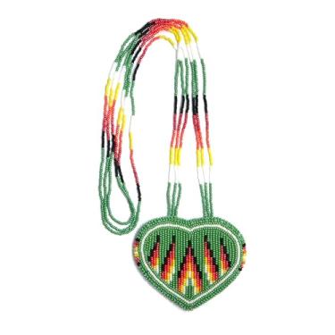 Imagem de Colar com medalhão de contas em camadas estilo nativo americano - Colar étnico tribal de contas de semente feito à mão MN-25-33, Free size, Vidro, Sem Pedra Preciosa