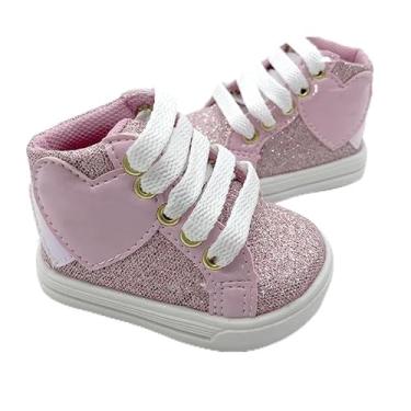 Imagem de Tênis Sapatinho Para Bebês Infantil Cano Alto Love Rosa (Rosa, BR, Bebê, Numérico, 20)