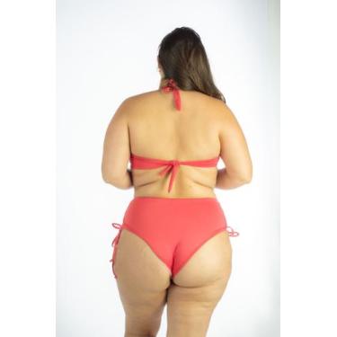 Imagem de Biquíni Plus Size Cós Médio com Trançado Lateral e Bojo em V - 7 MODA 