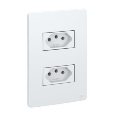 Imagem de Conjunto 2 Tomadas 10A 2P+T com Placa Branco Esatta Weg