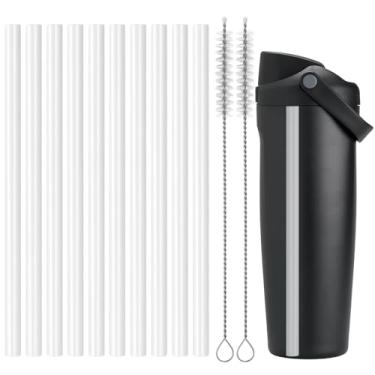 Imagem de Mity rain 12 canudos de substituição para Owala FreeSip 24/947.2 g, canudos reutilizáveis e escova de limpeza de palha compatível com Owala FreeSip, canudos para substituição de palha Owala