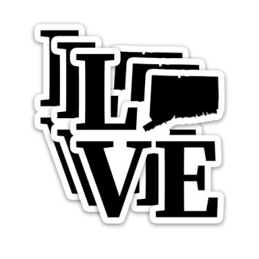 Imagem de Adesivo Love Connecticut (3 peças) – Decalque de mapa I Love Connecticut | Adesivo de vinil impermeável do estado dos EUA para garrafas de água, laptops, capas de telefone, scrapbooking, presente de
