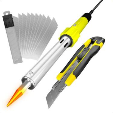 Imagem de Ferro Solda 100W 127V Profissional + Kit Estilete 10 Laminas - Startoo