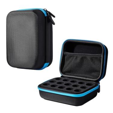 Imagem de Nomatox Capas protetoras de frascos de insulina com 15 compartimentos, estojo de viagem de peptídeos, bolsa organizadora de frasco de insulina serve para frascos padrão de 10 ml, apenas capa (azul)