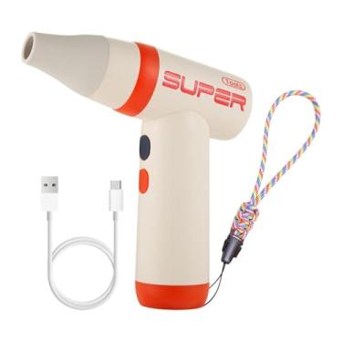 Imagem de FashionCha Secador de Cabelo Portátil Potente, Secador de Cabelo Compacto com 3 Níveis de Potência de Vento Ajustáveis (apenas Modo de Vento Frio) para Homens Vi, Laranja