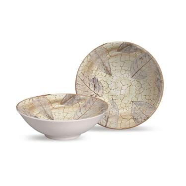 Imagem de Conjunto de 6 Bowls Decorados 300ml Branco