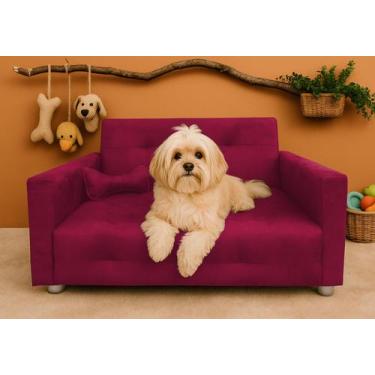 Imagem de Sofá Pet Cães E Gatos Porte Pequeno Médio Bob - Silverio Decor, Vermel