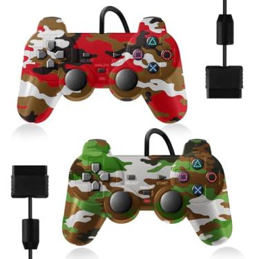 Imagem de HaeBorl PS2 Controller, 2 Pack Wired Controller for PS2/PS2 Slim/PS1, Replacement Wired Controller Compatible with PS2, Dual Vibration & Stable Signal