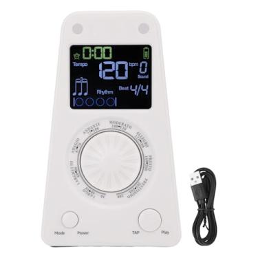 Imagem de Luqeeg Metrónomo Digital Versátil Seleção de Ritmos com Compatibilidade com Instrumentos Metrónomo Eletrônico com Alto-Falante Bt 10 Tons Afinador Teste de Velocidade Preciso (Branco)