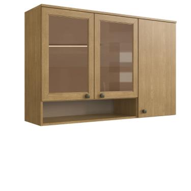 Imagem de Armário Aéreo 3 Portas 120cm Vidro Reflecta 100 MDF May Cadorin Móveis