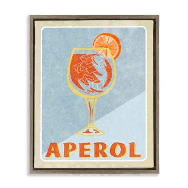 Imagem de Stupell Industries Arte de parede vintage Aperol Spritz marrom emoldurado em tela flutuante por Elizabeth Medley, 78 x 63 cm