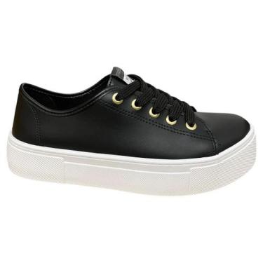 Imagem de Tênis Moleca Napa Casual Simples Feminino, Preto, 36