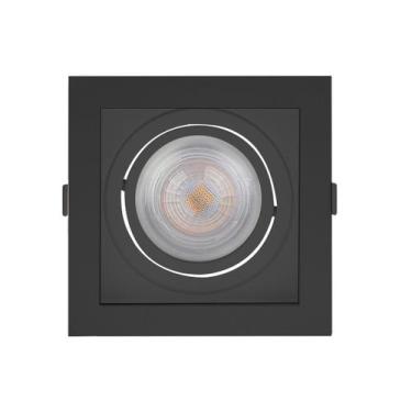 Imagem de Kit Spot Quadrado Recuado Embutir Direcionável 10x10cm GU10 + Lâmpada 