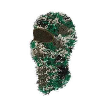 Imagem de Gorro De Malha Com Máscara De Esqui Camuflada Quente À Prova De Vento 