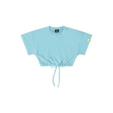 Imagem de Blusa Cropped Básica Infantil Gloss, Azul, 4