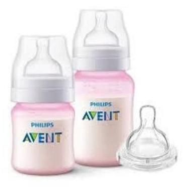 Imagem de 2 Mamadeiras Avent Classic 125/260Ml + Bico 4 - Rosa - Philips Avent