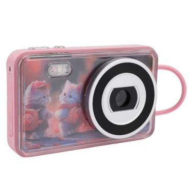 Imagem de Zopsc Câmera Digital 4K de 48MP Com Foco Automático e Antishake, Câmera de Vlog de Lente Dupla Com Zoom 18X, Câmera Frontal e Traseira para Viagens, Selfies e Vídeos do YouTube (Rosa)