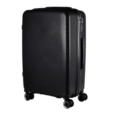 Imagem de Mala Média 23Kg Polipropileno Inquebrável Preta Londres - Ultra Leve