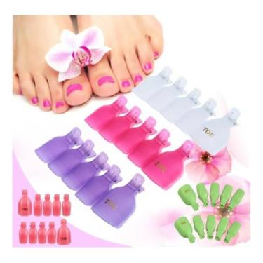 Imagem de Clip Silicone 10 Peças P/ Remover Esmalte Polonês Dedeiras! - Sou Mais