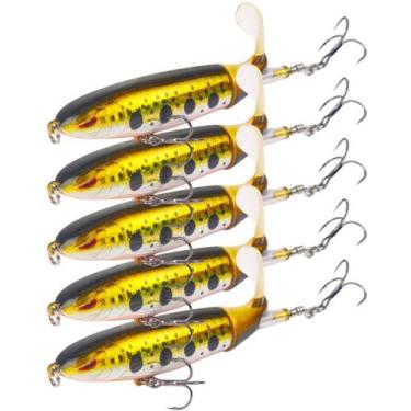 Imagem de Kit 5 Iscas Artificiais Hélice Whopper Popper Superfície - SWG, Preto,