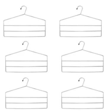 Imagem de KIT Cabide Calça Triplo Aço Cromado Metal Calceiro Adulto (3)