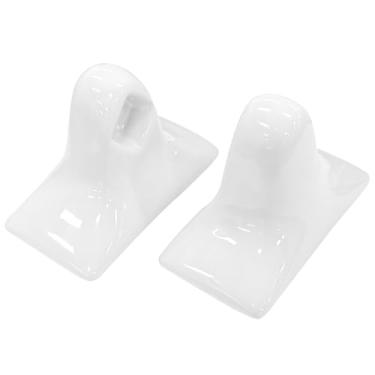 Imagem de 2 unidades de barra de toalha de porcelana suporte de haste suporte de poste conjunto de azulejos suporte de toalha de banheiro de cerâmica acessórios de banheiro de porcelana (branco)