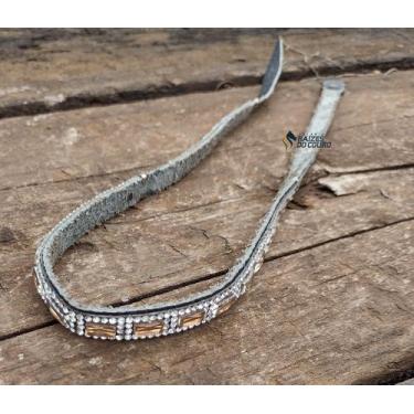 Imagem de Bandinha Em Couro Com Strass Para Chapéu Cowgirl Luxo Oferta - Raízes 
