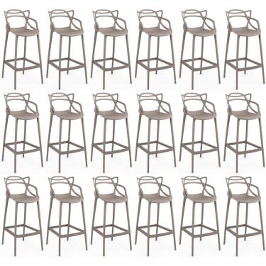 Imagem de Kit 18 Banquetas Allegra Com Encosto Design Cozinha/bancada - Fendi