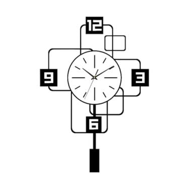 Imagem de WeiLaiKeQi Relógio de parede com pêndulo oscilante sem -taque, relógio de pendurar moderno e silencioso para hotel, escola, quarto, casa de fazenda, Branco 30cmx50cm