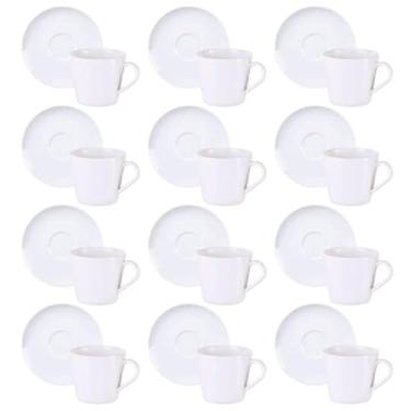 Imagem de Conjunto 12 Xícaras com Pires Porcelana 185ml Tramontina Leonora Café Chá Mesa Posta