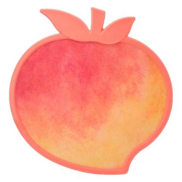 Imagem de Tábuas de corte de frutas para cozinha, grau alimentício, sem BPA, lindas tábuas de corte de plástico, conjunto de tábua de cortar reversível, borda antiderrapante de silicone, pêra, pêssego, formas