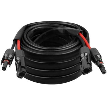Imagem de Cabo solar de 10 AWG – Cabo de extensão de painel solar de 25 m, fio fotovoltaico, calibre 10, com manga protetora retardadora de chamas, conector impermeável fêmea e macho para trailer, sistemas