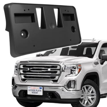 Imagem de Suporte de placa de licença frontal ABS compatível com GMC Sierra 1500,19–21 Base, 19–22 Elevation/SLE, 2022 Pro–Crew & Extended Cab, 2022 Limited – Elevation/SLE/Pro (Crew & Extended Cabine), suporte