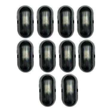 Imagem de Kit 10 Und Arandela Luminária De Jardim Preta Sem Grade Opl Preto