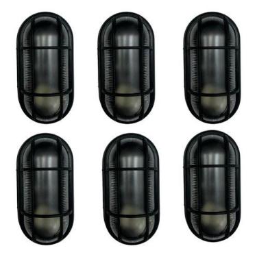 Imagem de Kit 6 Und Arandela Preto Tartaruga C/ Grade 1 X E27 Opl Preto