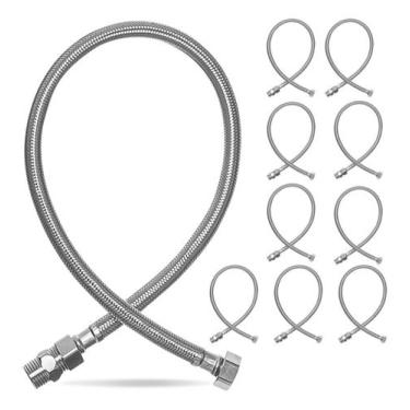 Imagem de Kit 10 Mangueiras Flexível Engate Macho Fêmea 60 Cm 1/2 Pol - Swanton,