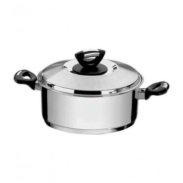 Imagem de Caçarola Rasa Tramontina Solar Baquelite Aço Inox 24cm