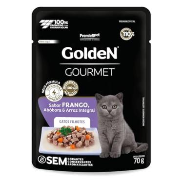 Imagem de Kit 2 x Caixas Ração Úmida Golden Gourmet Gatos Filhotes Sabor Frango 40 Sachês