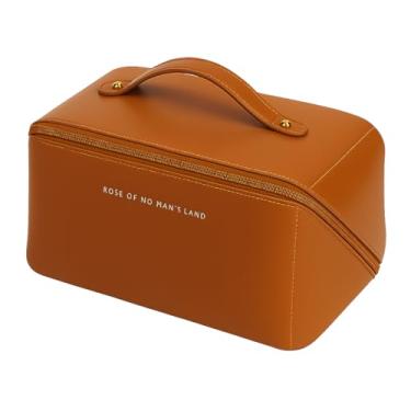 Imagem de Bolsa Necessaire Organizadora Feminina Smart | Marrom Luxo | Compacta, Estruturada, com Divisórias Internas e Resistente à Água | Ideal para Make, Cosméticos, Viagem, Penteadeira ou Bolsa