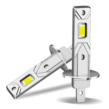 Imagem de APMAT Lâmpadas LED H1 12000LM 500% mais brilhante 6500K luz branca, 1:1 tamanho mini H1 faróis de neblina com 16 chips atualizados, Plug and Play sem fio, pacote com 2