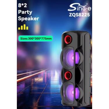 Imagem de Caixa de Som ZQS8225, 30W, Bluetooth 5.0, Alto-falantes 8 Polegadas, LED RGB, Microfone Karaokê, Bateria Recarregável