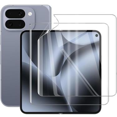 Imagem de Murmure Protetor de tela interno para Google Pixel 10 Pro Fold, pacote com 2 unidades de poliuretano termoplástico macio, cobertura total, transparente, antiarranhões, sem bolhas, flim autorreparável
