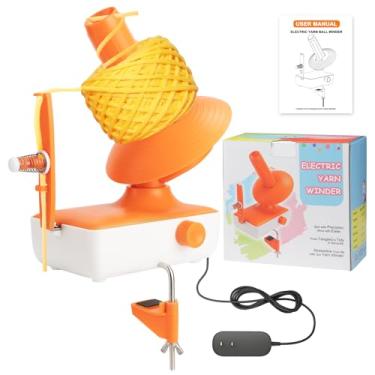 Imagem de Enrolador de fios, enrolador de esferas de fio elétrico, enrolador automático de fios para crochê, grande capacidade, fio de velocidade contínua, giratório para bolo de fios, fácil de usar, tamanho