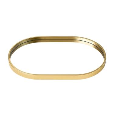 Imagem de Bandeja Espelhada Decorativa Banheiro Luxo Lavabo Multiuso Casa Decoração(Redonda GG Dourado)