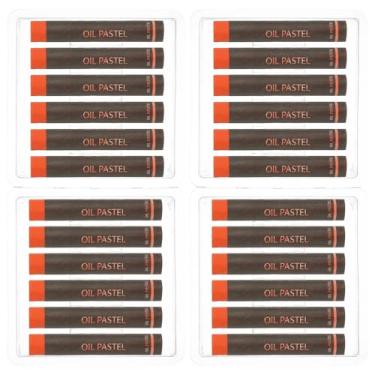 Imagem de PATIKIL Pastéis de óleo de laranja, 24 peças de giz de cera de óleo macio, pastéis cremosos, suprimentos de arte em bastão para pintura de arte, desenho, mistura de graffiti para iniciantes e artistas
