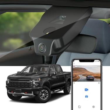 Imagem de Fitcamx 4K Dash Câmera compatível com Chevy Silverado 2022-2025 (HD2-6272, 6 Vents) 1500 2500HD 3500HD, OEM Estilo, 2160P UHD Vídeo, Wi-Fi&APP, Loop Gravação, G-Sensor, Fácil de Instalar, 64GB Cartão