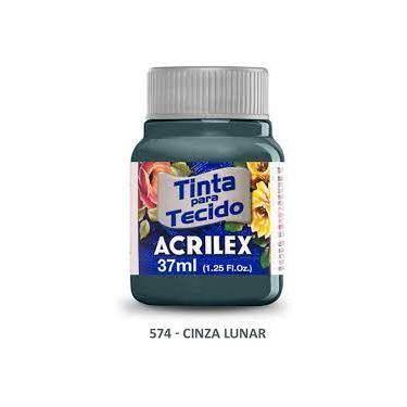 Imagem de Tinta de tecido Acrilex cinza lunar 574 37ml