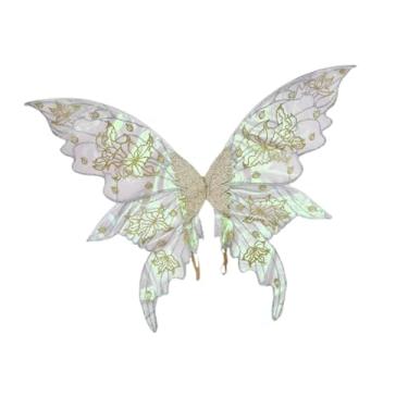 Imagem de Dynwave Asa de fada para adultos, se com glitter para festas temáticas de festivais, Ouro