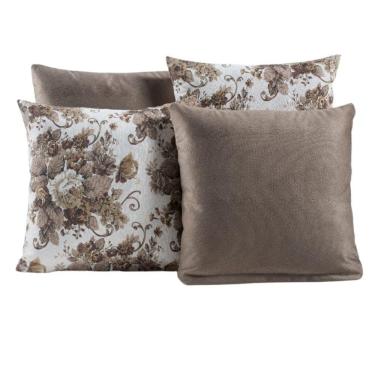 Imagem de Capa Almofada Estampada Jacquard Decorativas com Ziper 4 unidades