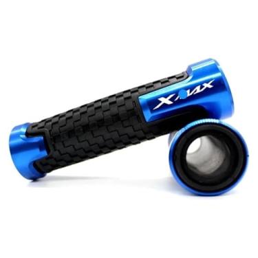 Imagem de Acessórios de motocicleta Alumínio CNC Pegas de Mão Tampa de Extremidade da Barra Compatível com Y&AMAHA Xmax 125 250 300 400 X MAX (A-Azul)
